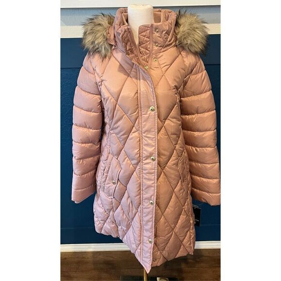 London Fog Women's Diamond Quilted Down Coat - Picture 2 of 5